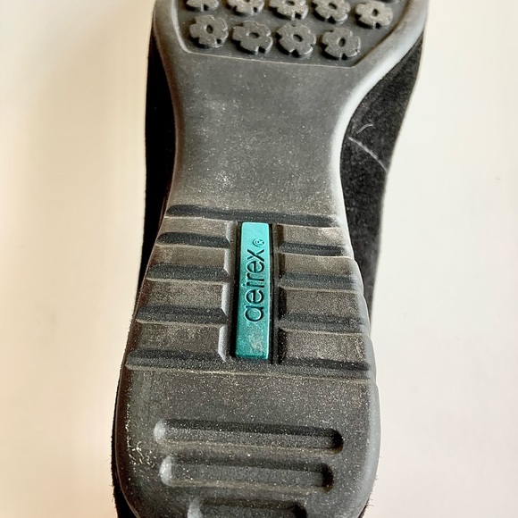 Black suede comfort wedges. Width C. - Picture 11 of 11